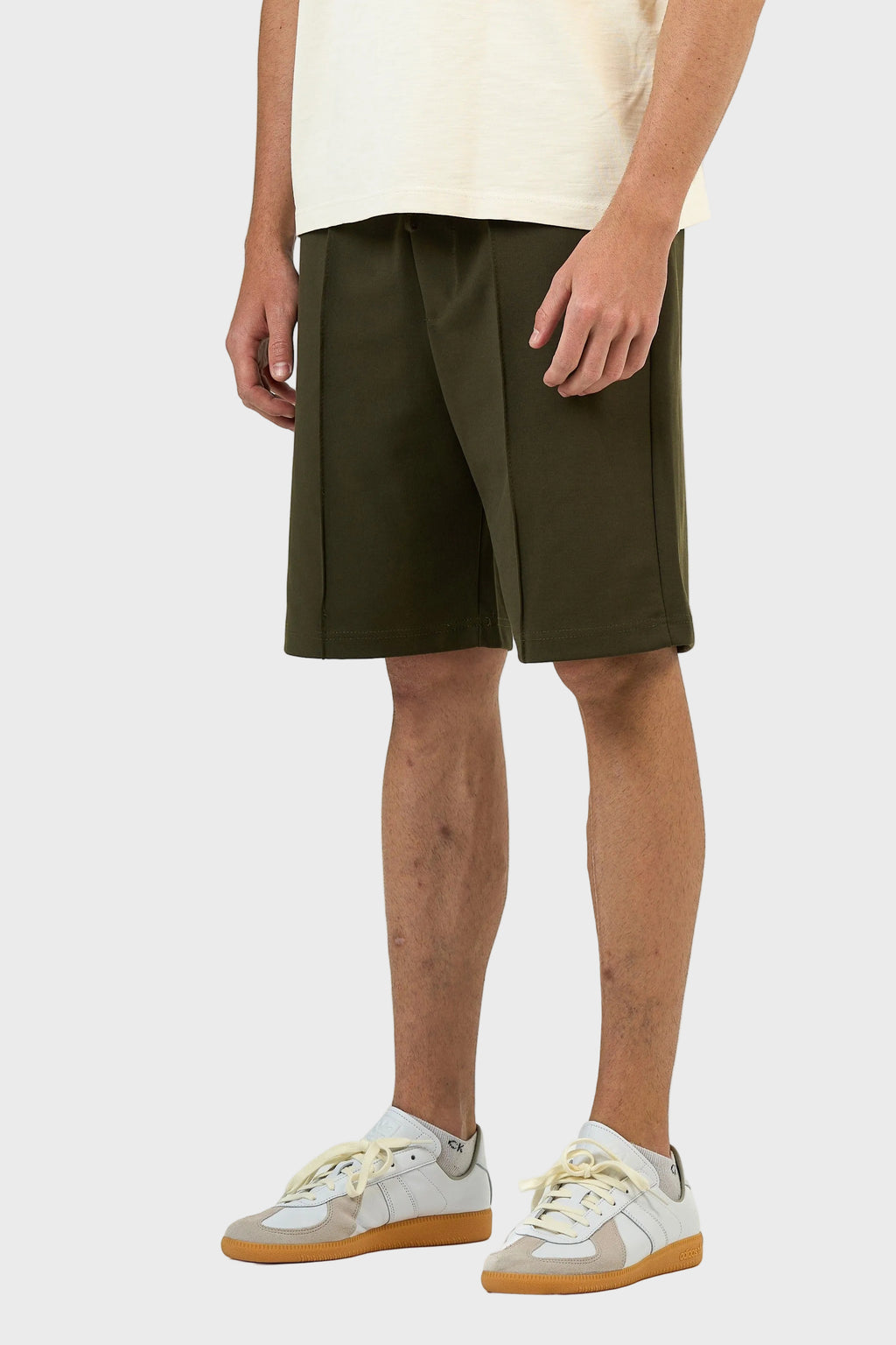 Stitched Panel Cotton Shorts