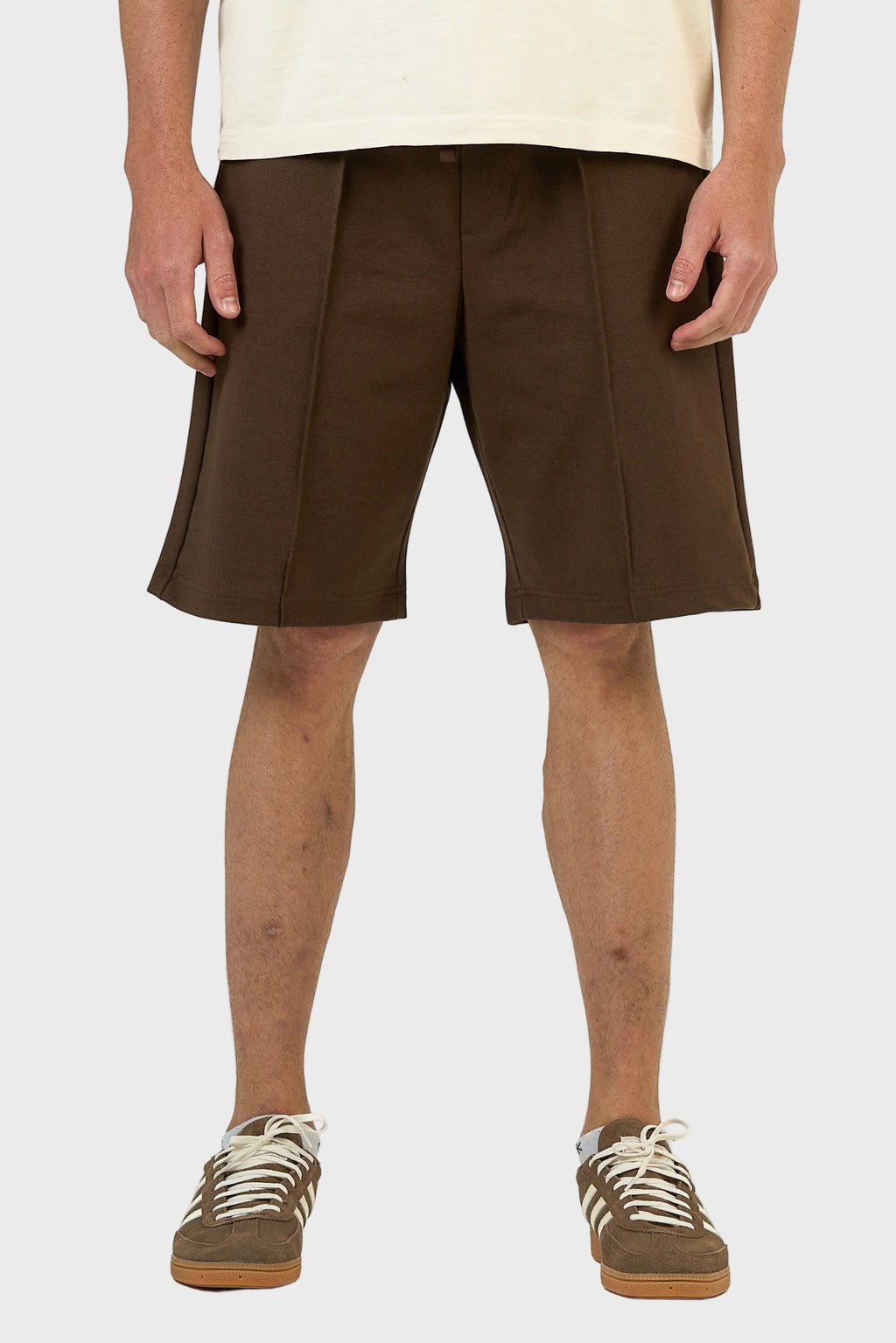 Stitched Panel Cotton Shorts