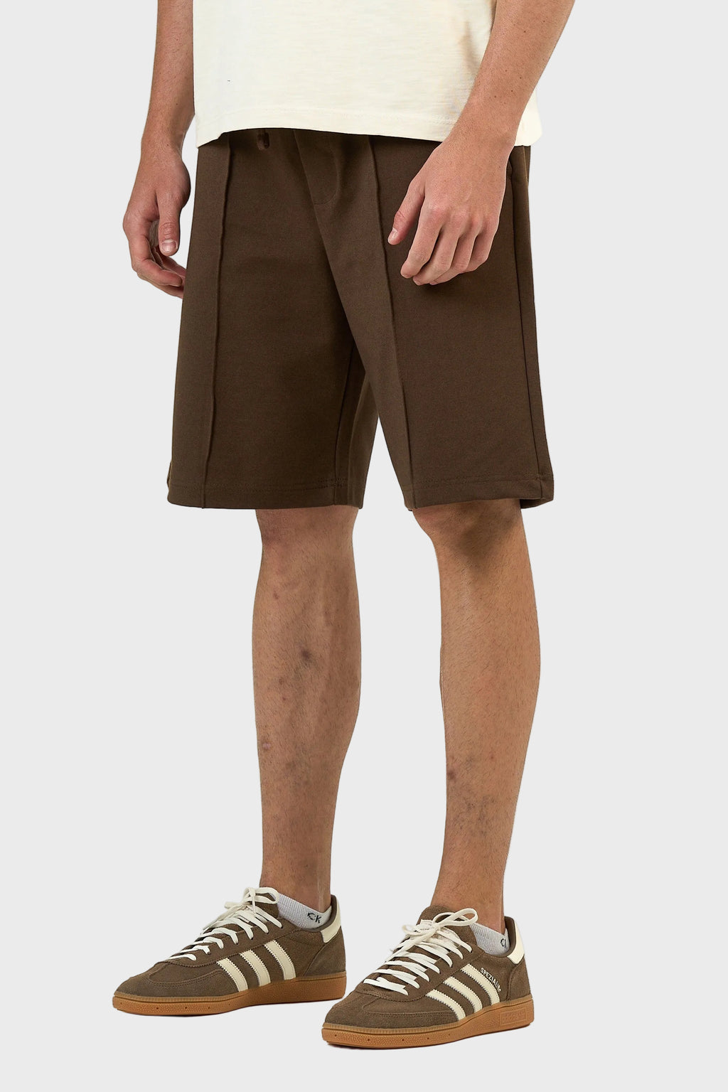 Stitched Panel Cotton Shorts