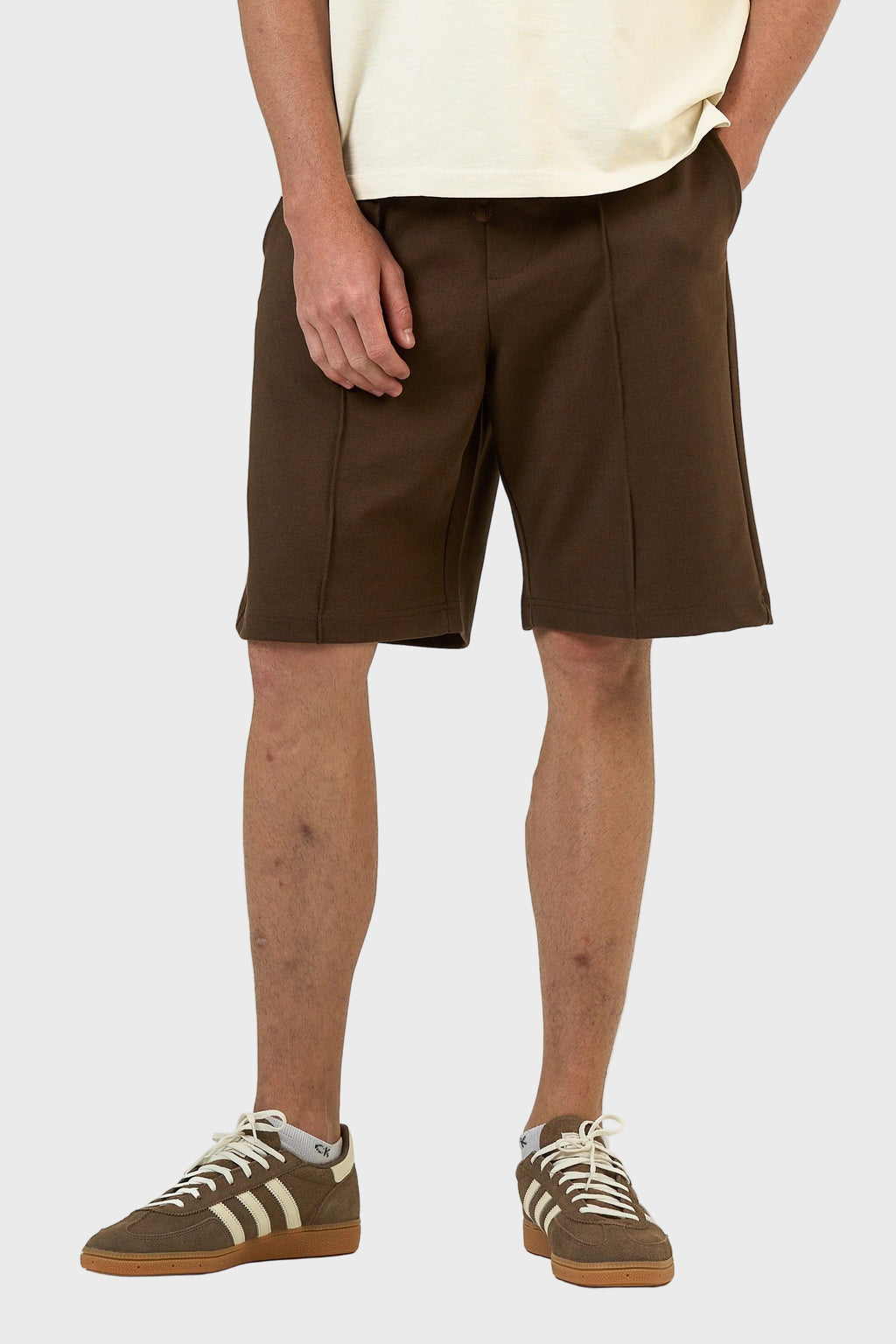 Stitched Panel Cotton Shorts