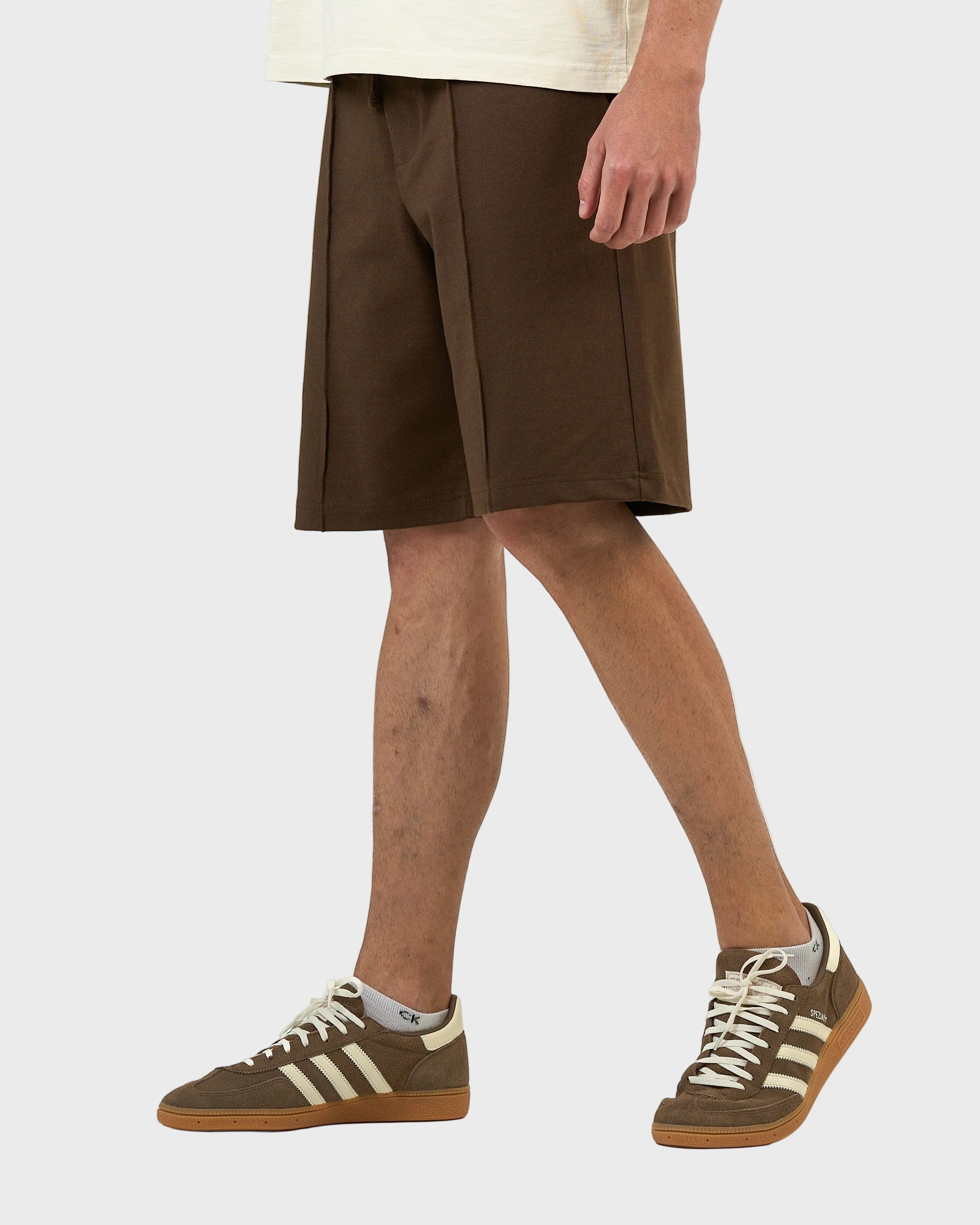 Stitched Panel Cotton Shorts