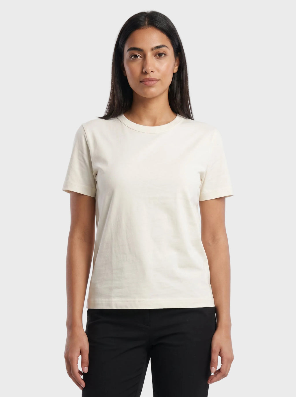 Off-White Half Sleeve Basic Top