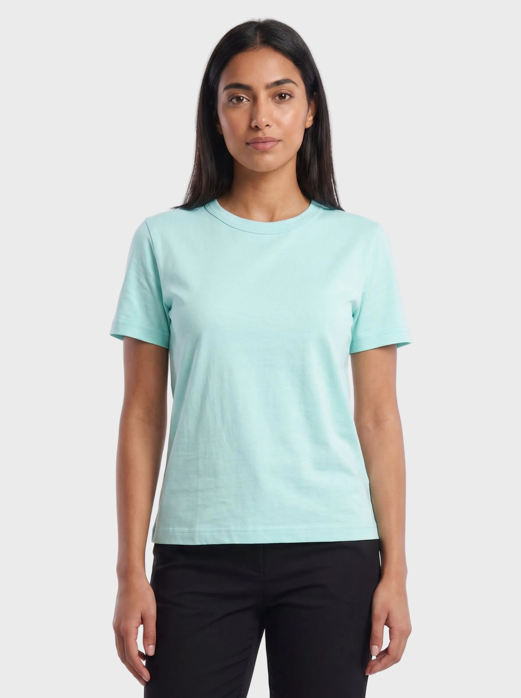 Sky Blue Half Sleeve Basic Top