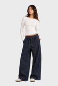 Raw denim joggers