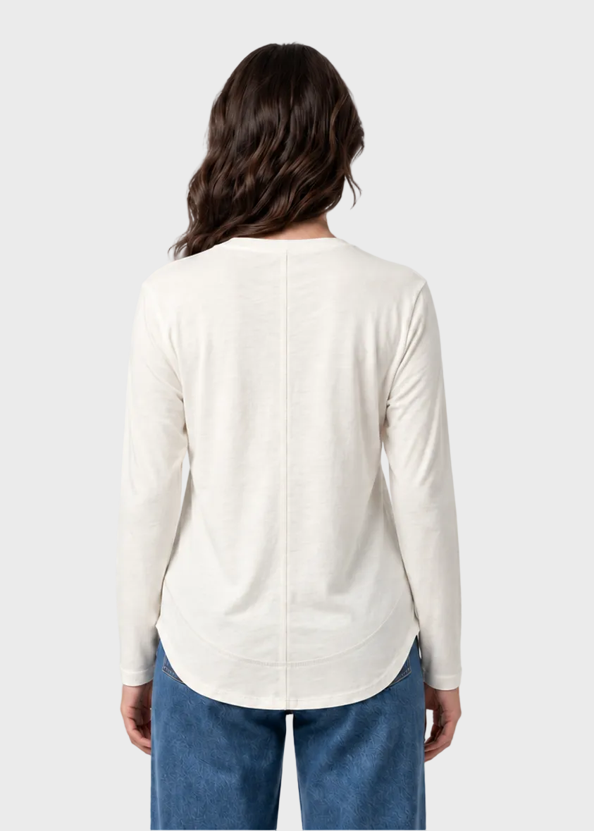 Curved Hem Long Sleeve Top