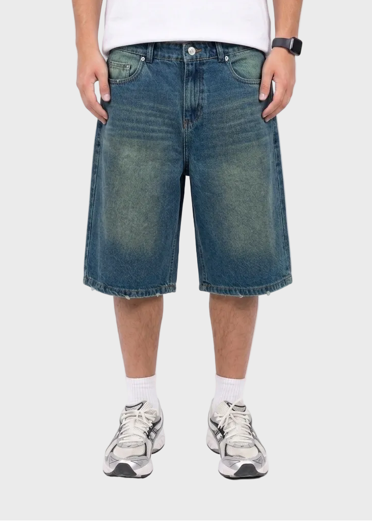 Washed Denim Jorts