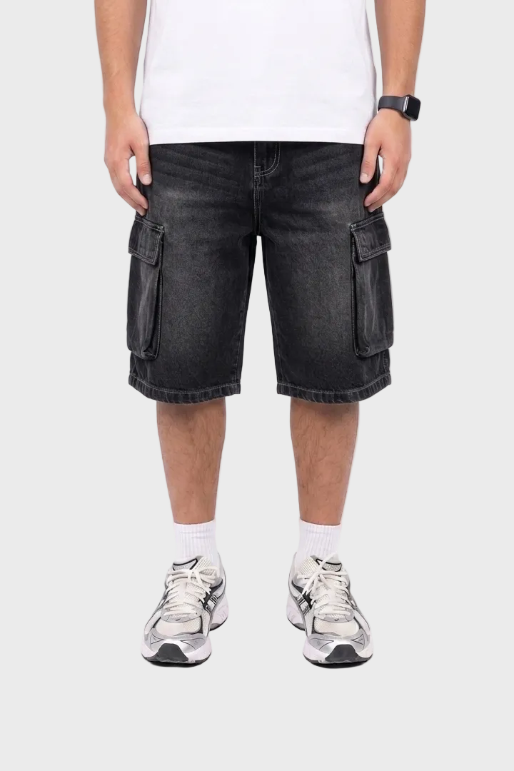 Cargo Washed Denim Jorts