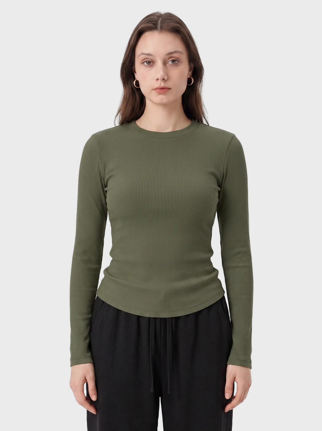 Long Sleeve Ribbed Shirt