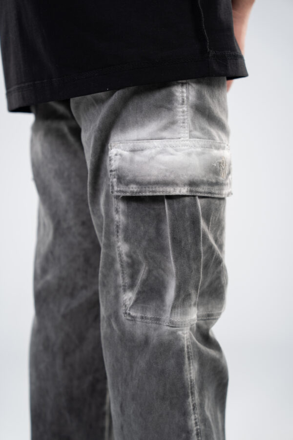 Gray Cargo Gabardine Pants - Image 4