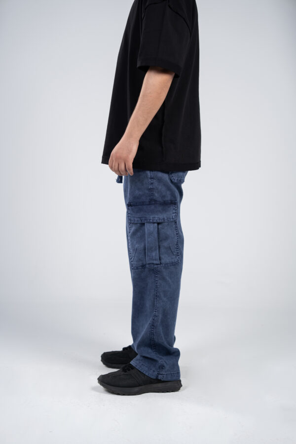 Blue Cargo Gabardine Pants - Image 4