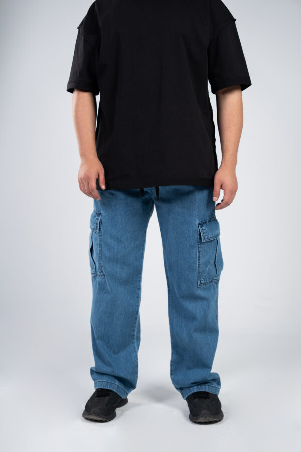 Blue Cargo Jeans Pants