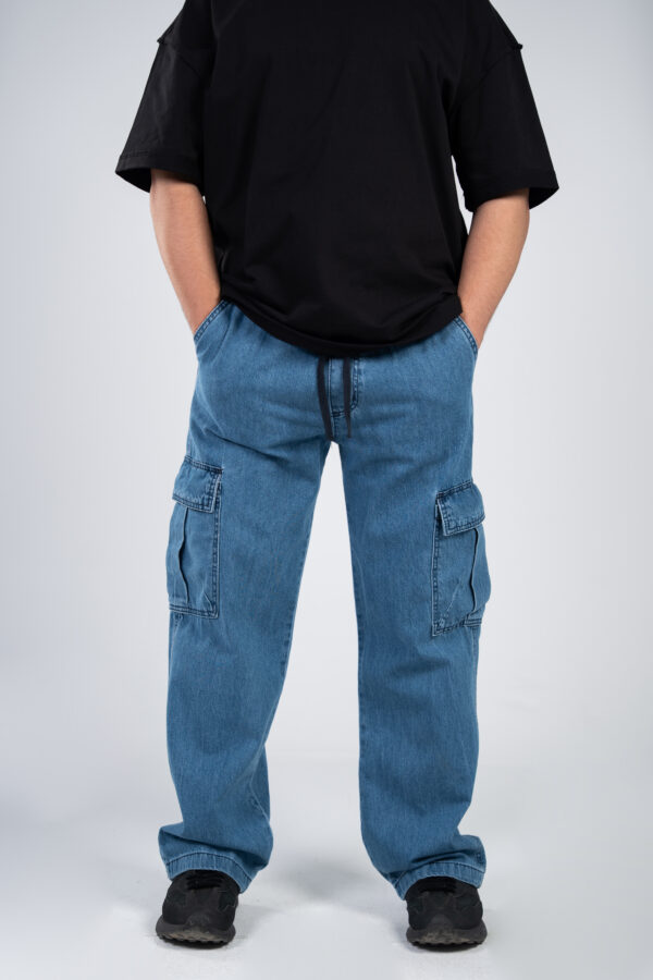 Blue Cargo Jeans Pants - Image 2
