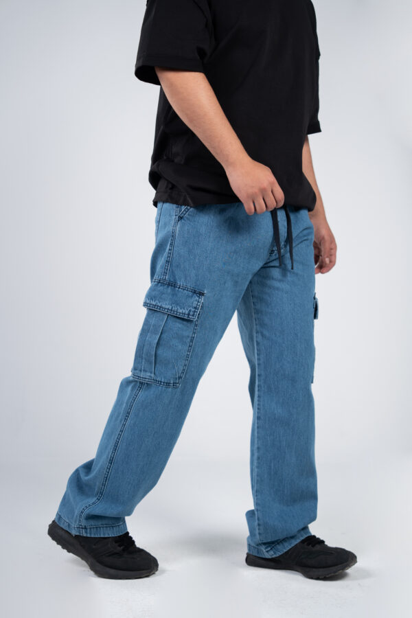 Blue Cargo Jeans Pants - Image 3